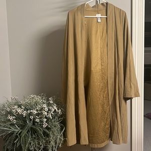 Women’s tan Polyester long cardigan - one size